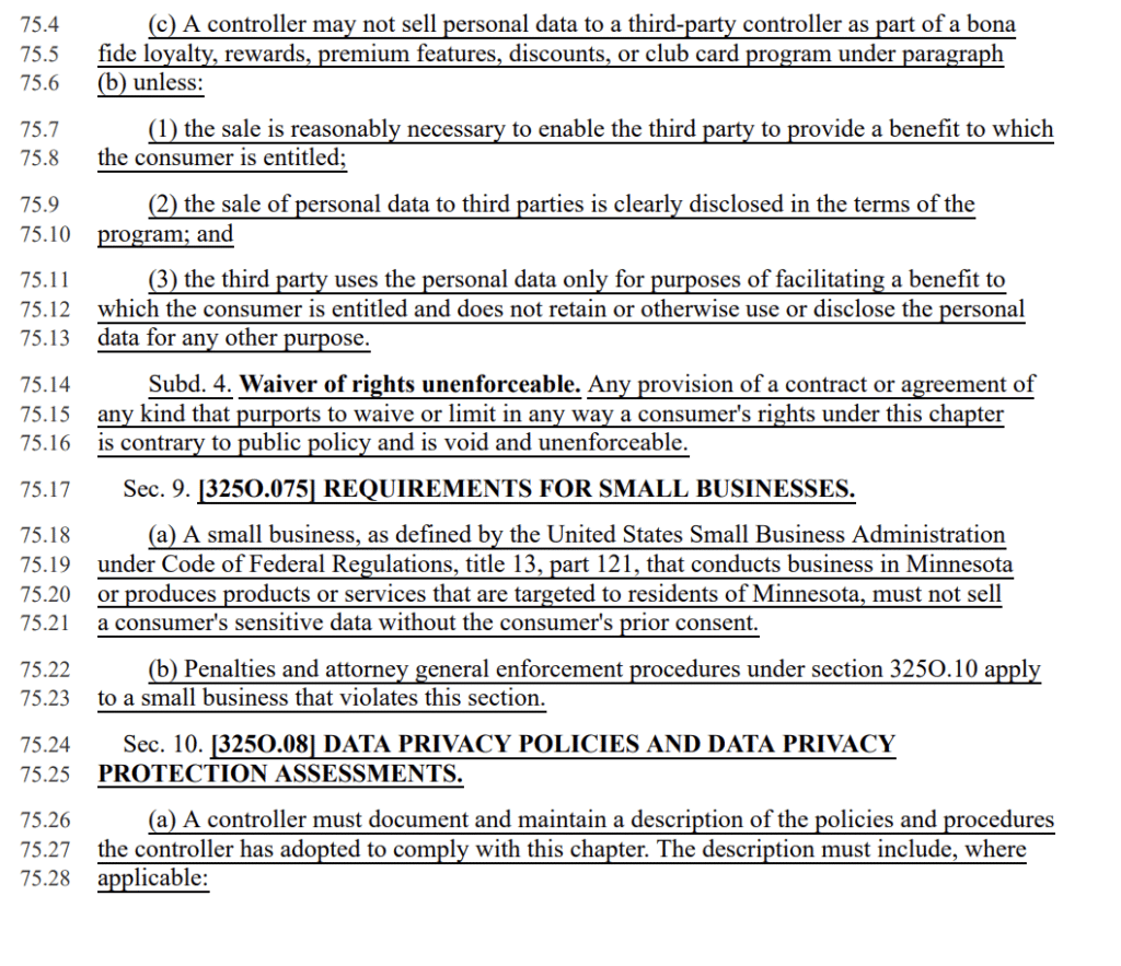 Minnesota Data Privacy Act Citation